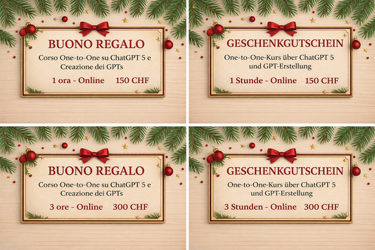 🎁 Buono Regalo – Corso One-to-One su ChatGPT 5 e Creazione dei GPTs